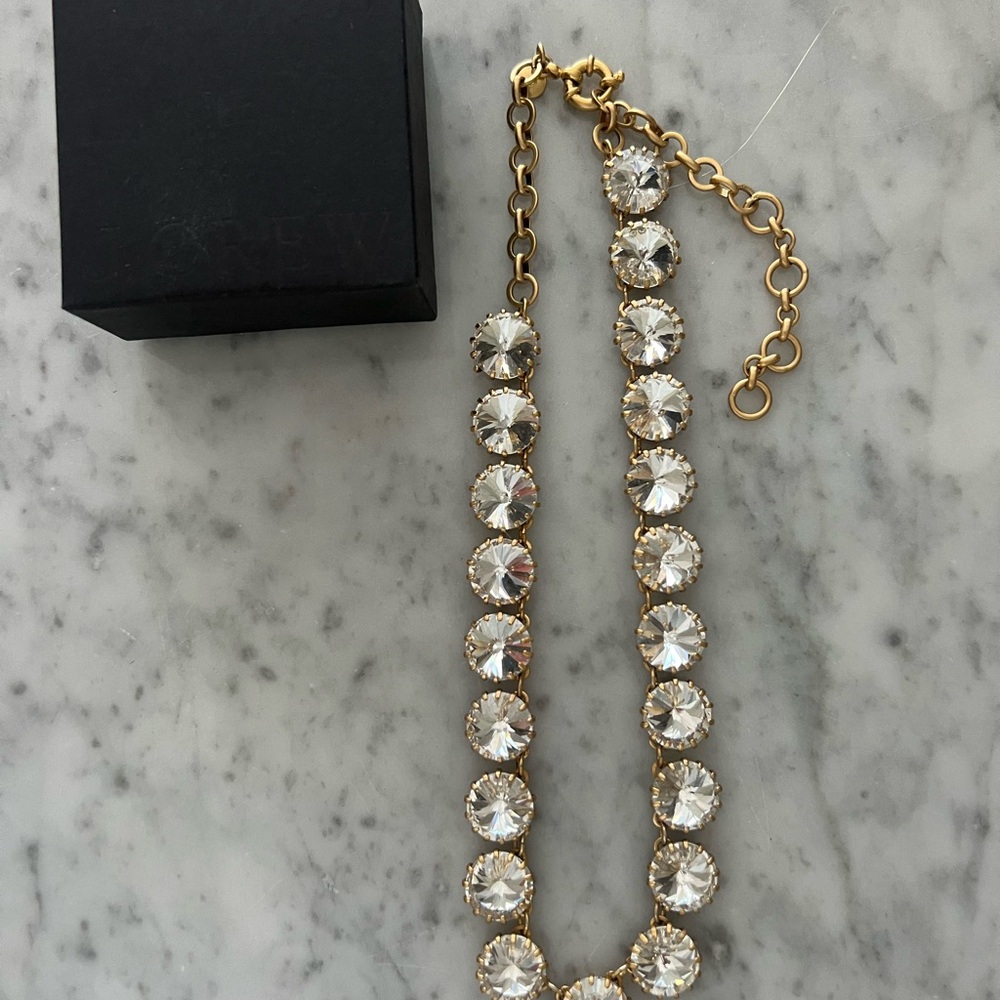 JCrew Round Faceted Crystal Rivoli Necklace